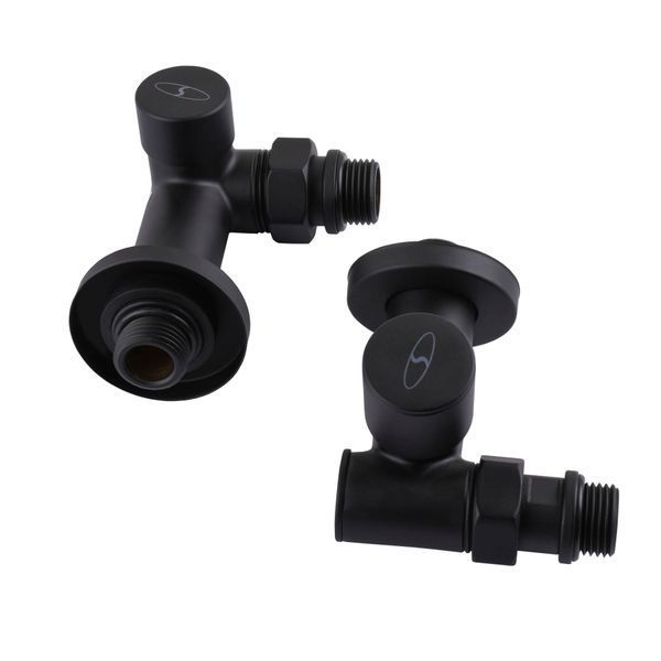 Набор Кран вентильный угловой с американкой SOLOMON LUX 1/2&Prime; 7777 TEN (2шт.) BLACK (1уп) 000020286 фото