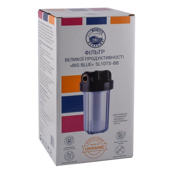 Фильтр-колба + ПП картридж Прозрачная Bіо+ systems SL10TS-BB Big Blue 10&Prime;, 1&Prime; 000015725 фото