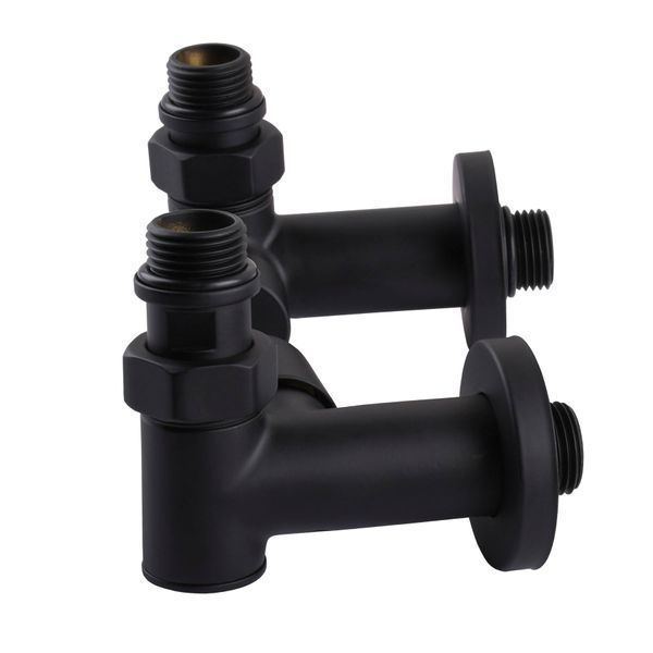 Набор Кран вентильный угловой с американкой SOLOMON LUX 1/2&Prime; 7777 TEN (2шт.) BLACK (1уп) 000020286 фото