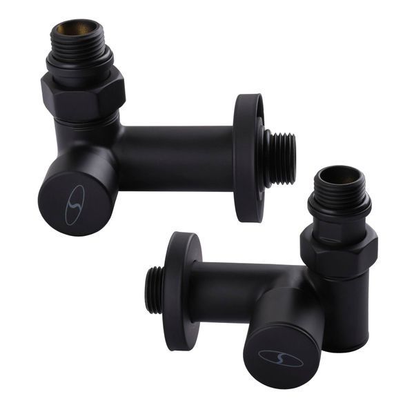 Набор Кран вентильный угловой с американкой SOLOMON LUX 1/2&Prime; 7777 TEN (2шт.) BLACK (1уп) 000020286 фото