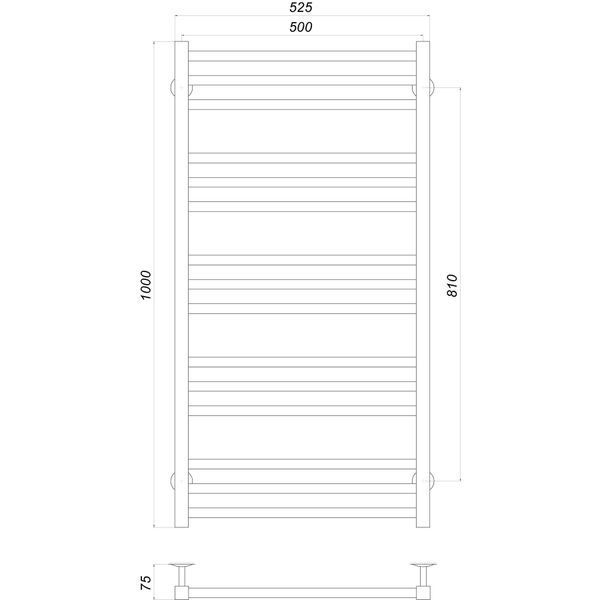 Полотенцесушитель UNIO MS W 1000-500-15 BLK Модена вода черный 000022547 фото
