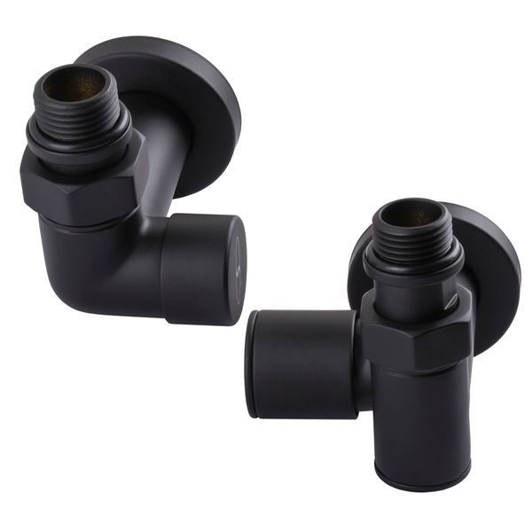 Набор Кран вентильный угловой с американкой SOLOMON LUX 1/2&Prime; 7777 TEN (2шт.) BLACK (1уп) 000020286 фото