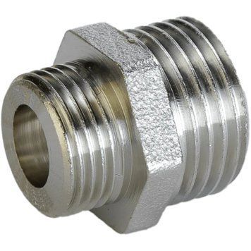 Ніпель редукційний 1/2&Prime;х3/8&Prime;ЗЗ нікельований під прокладку А0542-1А(нк) 000027538 фото