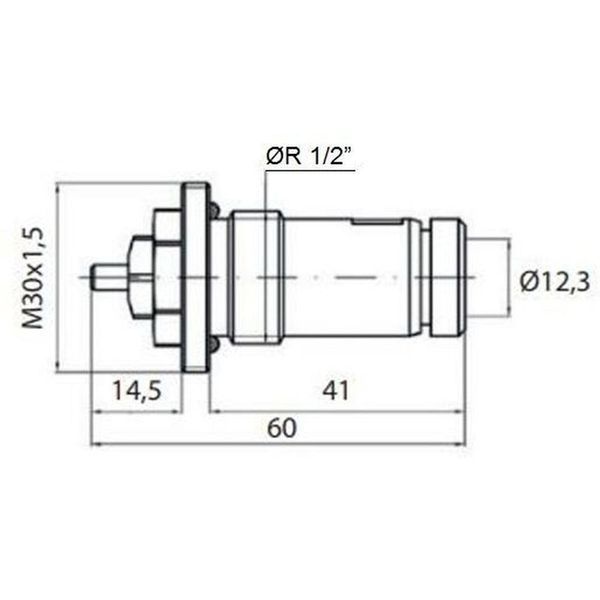 Клапан OUTER під термоголовку М30x1,5 панельного радіатора 1/2&Prime;З ECO5029 ECO Technology (на трубу) 000017269 фото