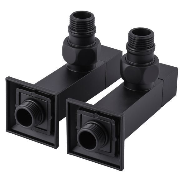 Набор Кран полуоборотный угловой с американкой SOLOMON LUX 1/2&Prime; CUBE BLACK 8888 (1уп) 000021912 фото