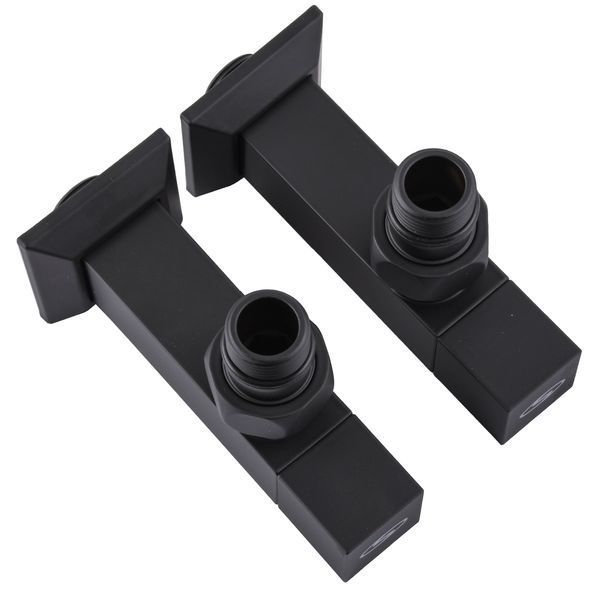 Набор Кран полуоборотный угловой с американкой SOLOMON LUX 1/2&Prime; CUBE BLACK 8888 (1уп) 000021912 фото
