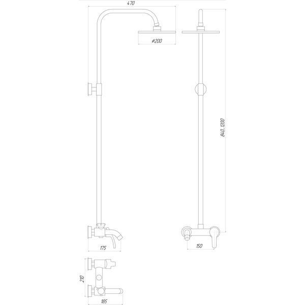 Душевая система Globus Lux Solly GLSO-0001 000011294 фото