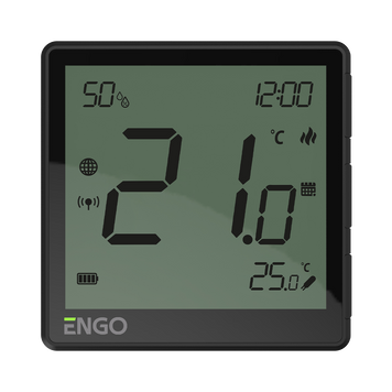 Накладной Интернет-термостат ENGO EONEBATB ZigBee 3.0, жив. Li-ion 3,7V (чорний) EONE-BATB фото