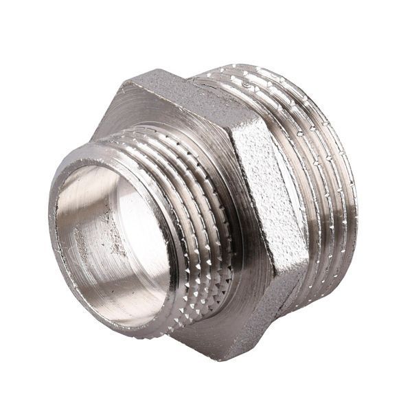Ниппель редукционный 3/4&Prime;х1/2&Prime;НН никелированный А0511А(нк) 000024905 фото