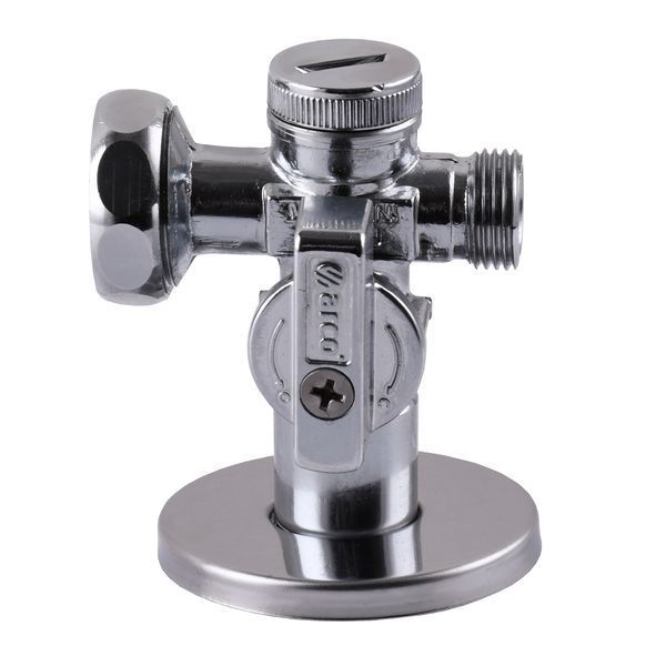 Кран шаровый угловой двойной ARCO 1/2&Prime;х 3/4&Prime;х3/8&Prime; DUAL29 000019854 фото