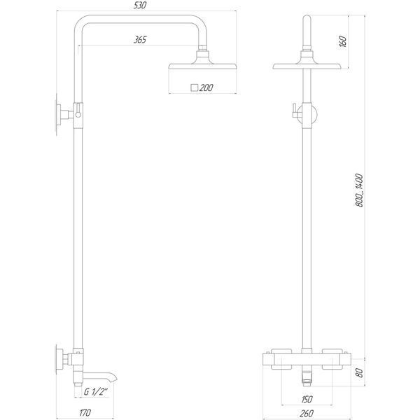 Душевая система Globus Lux Termostatic Q GLM-0041T 000018474 фото